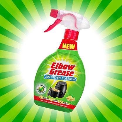 Elbow Grease Air Fryer Cleaner Spray | Spray, Foam, Wipe, Rinse - Cuts Through Dirt, Grease & Grime (Lemon Fresh, 500ml) | Spray, Foam, Wipe, Rinse - Cuts Through Dirt, Grease & Grime