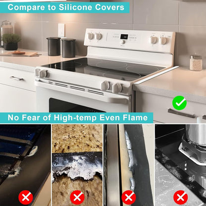 Stove Cover, Stove Guard, Stainless Steel Stove Gap Covers, Heat Resistant & Easy to Clean Stove Counter Gap Cover, Kitchen Stove Counter Gap Cover Eliminates Gap Between Counter & Appliances (2 pcs)