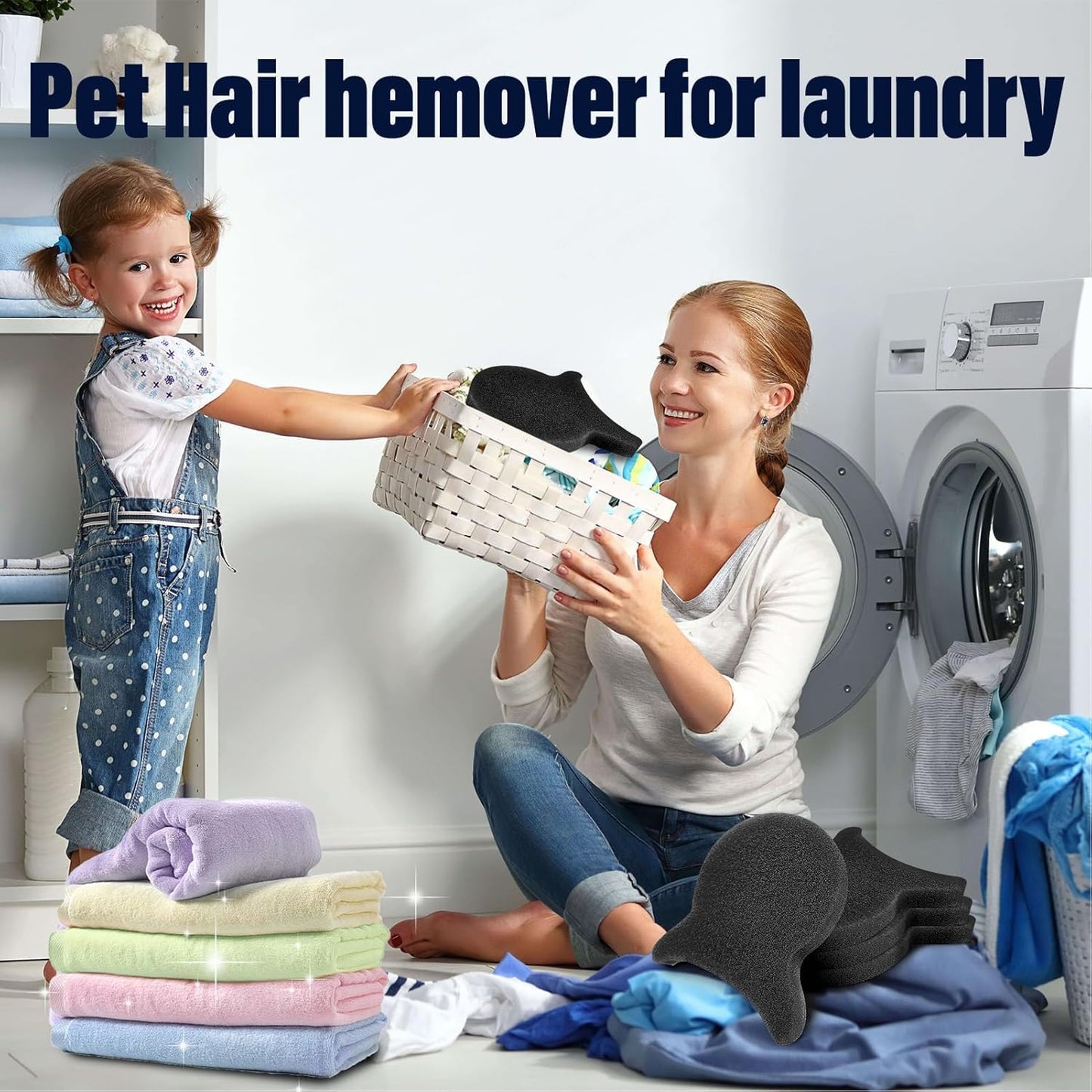 Pet Hair Remover for Laundry, Reusable Dog & Cat Hair Remover Tool, Effectively Removes Pet Hair, Lint and Dander from Bedding and Clothing, Suitable for Washing Machines, Dryers 6PCS