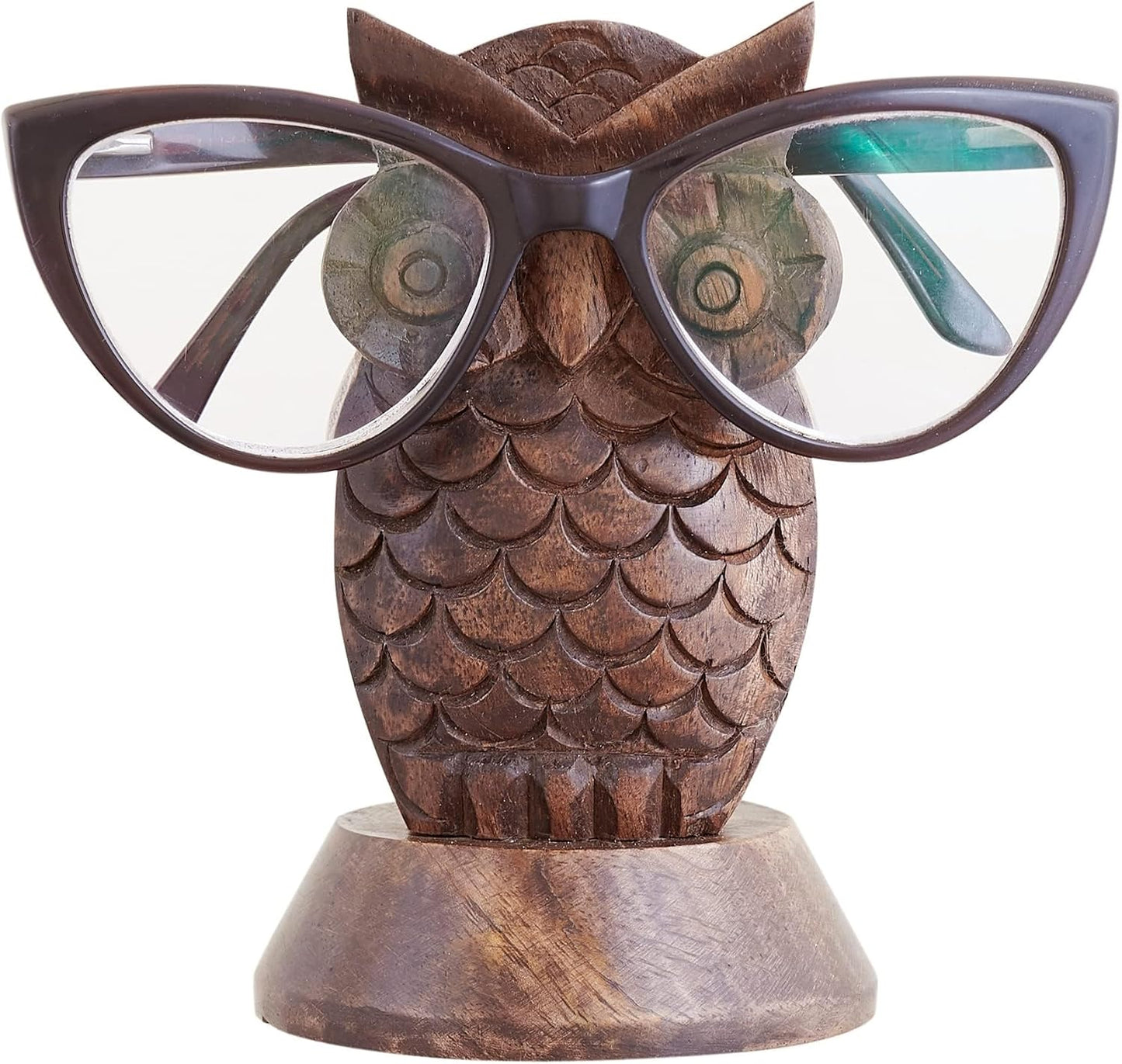 Birthday Gifts for Women Wooden Owl Glasses Holder Night Stand Reading Eyeglass Spectacle Retainer Gifts for Adults Women Men Him Her Mom Dad Car