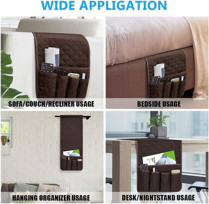Armchair Caddy for Recliner, Non Slip Sofa Arm Organizer, Sage Green | 5-Pocket Recliner Armrest Organizer, Couch Side Storage Holder for Remotes, Cell Phone, Magazines & Tablets, Machine Washable