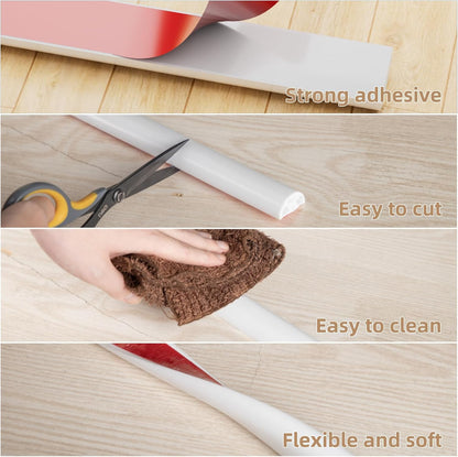 39” Transparent Shower Threshold Water Dam Stopper for Dry Wet Separation | Self Adhesive Collapsible Walk in Shower Splash Guard Seal Strip,Silicone Sink Edge Water Barrier for Bathroom,Kitchen