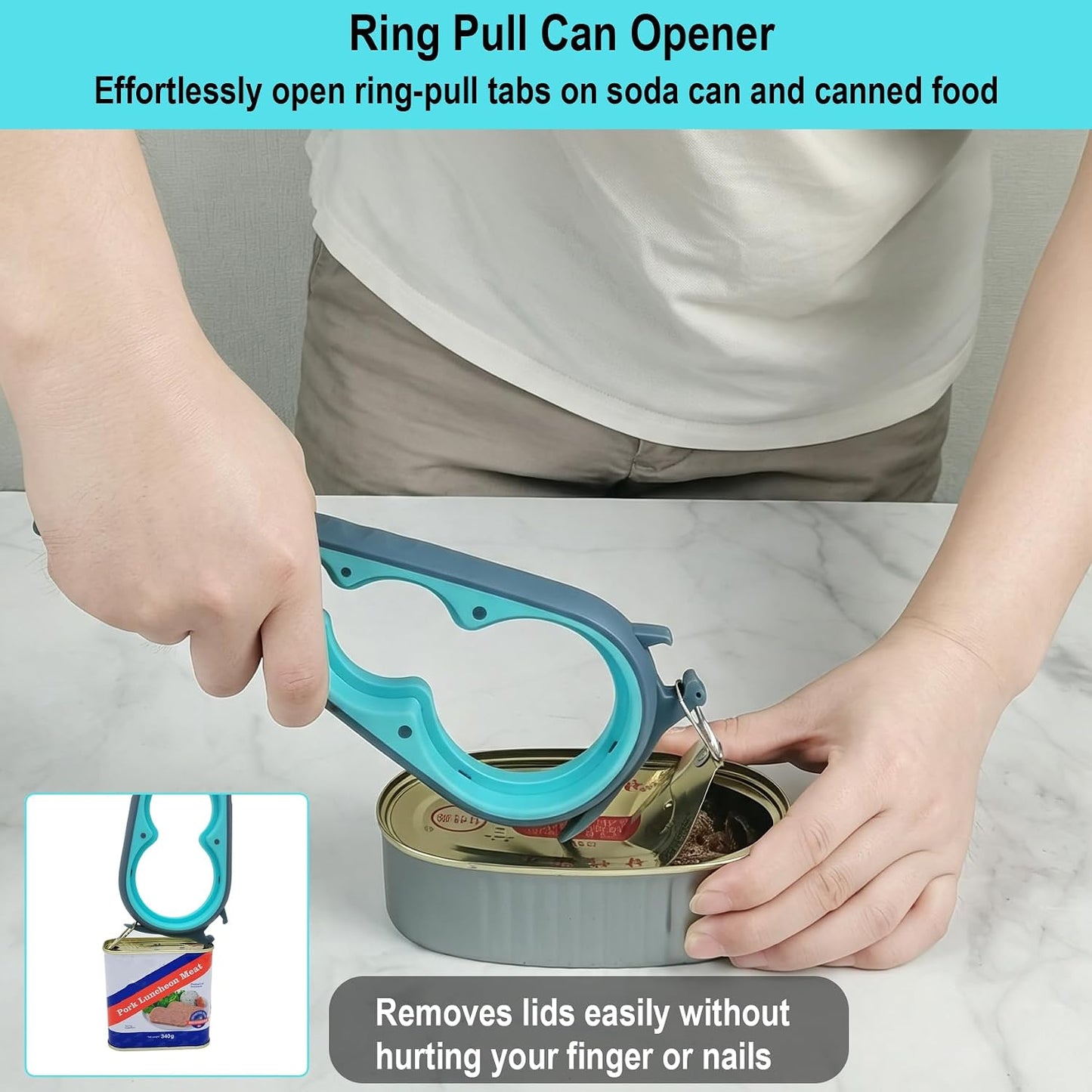 Jar Opener for Weak Hands, Seniors with Arthritis, 5 in 1 Bottle Opener | Multi-use Lid Opener Set with Non-slip Rubber Gripper Pad & Wine Opener, Great for Senior Parents, Grandparents or Loved Ones