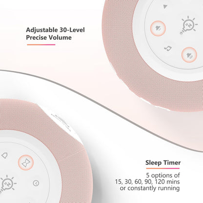 REACHER Auto Dimmable Sound Machine Alarm Clock with Night Light for Girls