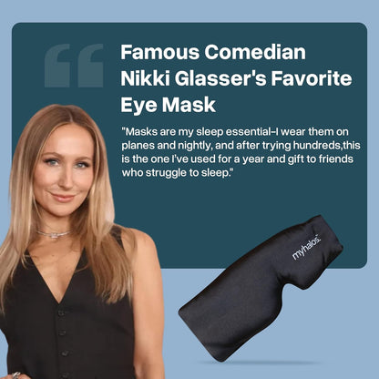 MyHalos 3D Mulberry Silk Sleep Mask, Blackout Eye Mask for Women & Men