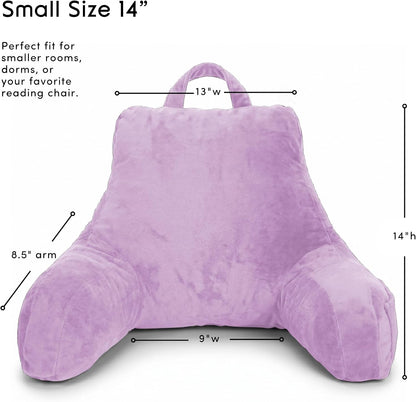 Nestl Reading Pillow with Shredded Memory Foam, Designed for Sitting Up in Bed and Couch, Back and Arms Adjustable Support for Adult & Teens Backrest Pillows for Reading, with Washable Cover Dark Grey