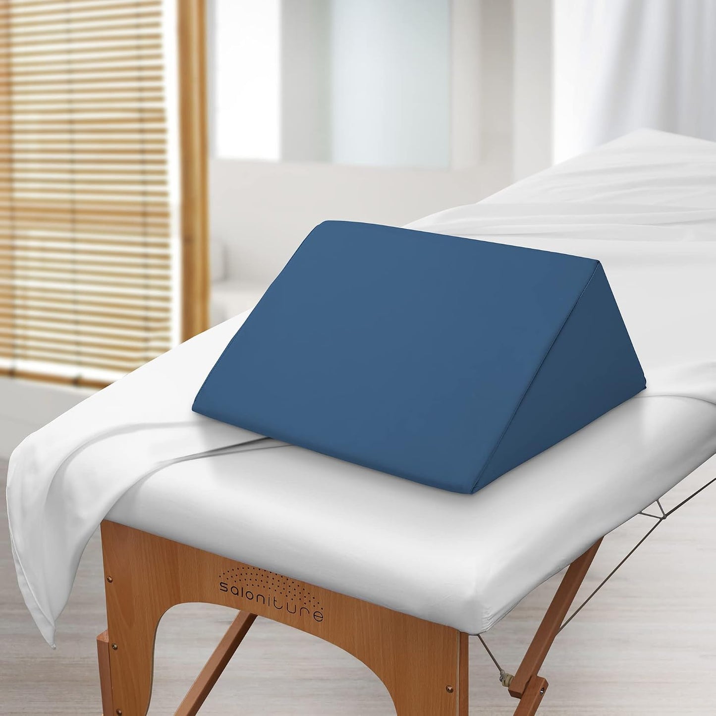 Saloniture Triangle Wedge Massage Table Bolster Under-Knee Pillow, Extra Large - 19 x 12 x 20 x 15.5 Inch - Black
