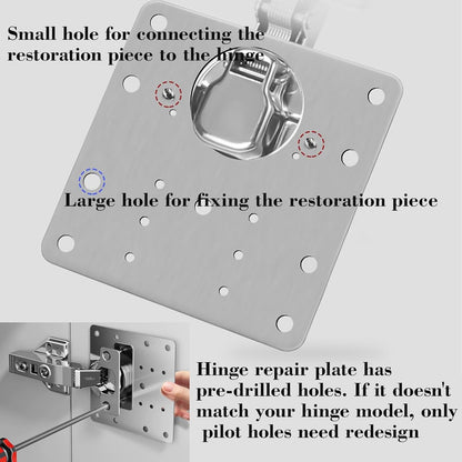12 Pack Cabinet Hinge Repair Plate Kit, Stainless Steel Cabinet Door Repair Plates with Screws, Fix Loose Hinges & Stripped Screw Holes, Heavy Duty Hinge Reinforcement Brackets for Kitchen Cabinets