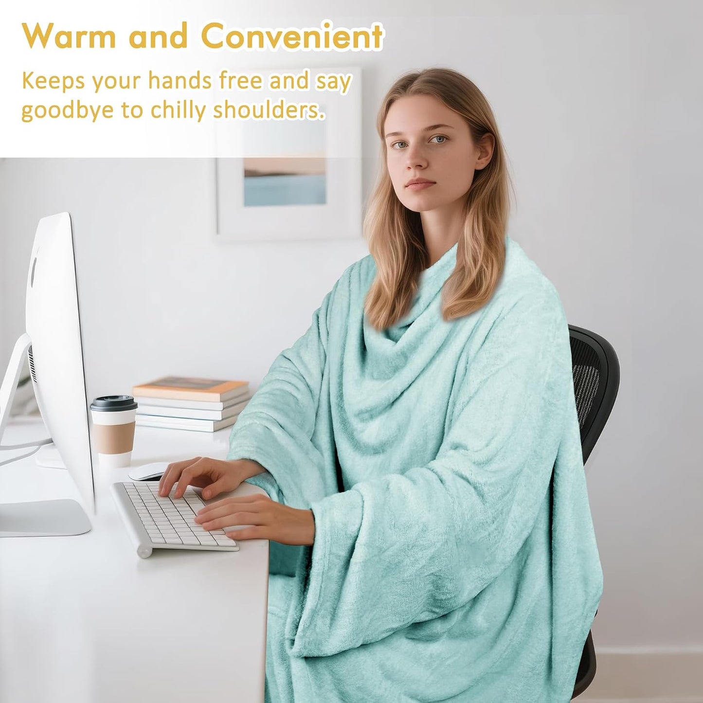 Catalonia Wearable Blanket with Sleeves for Women & Men, Fleece Wrap Throw | Cozy Sleeve Design for Hands-Free Comfort, Perfect for Reading, TV Time & Relaxing, Christmas & Birthday Gift