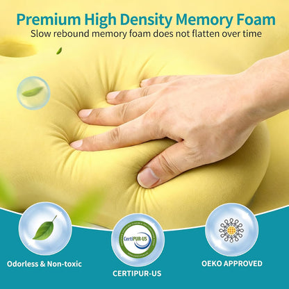 Cervical Pillow for Neck Pain Relief, Ergonomic Neck Pillow for Sleeping, Contour Pillow for Neck Support, Memory Foam Pillows for Side Back Stomach Sleepers(White&Grey)