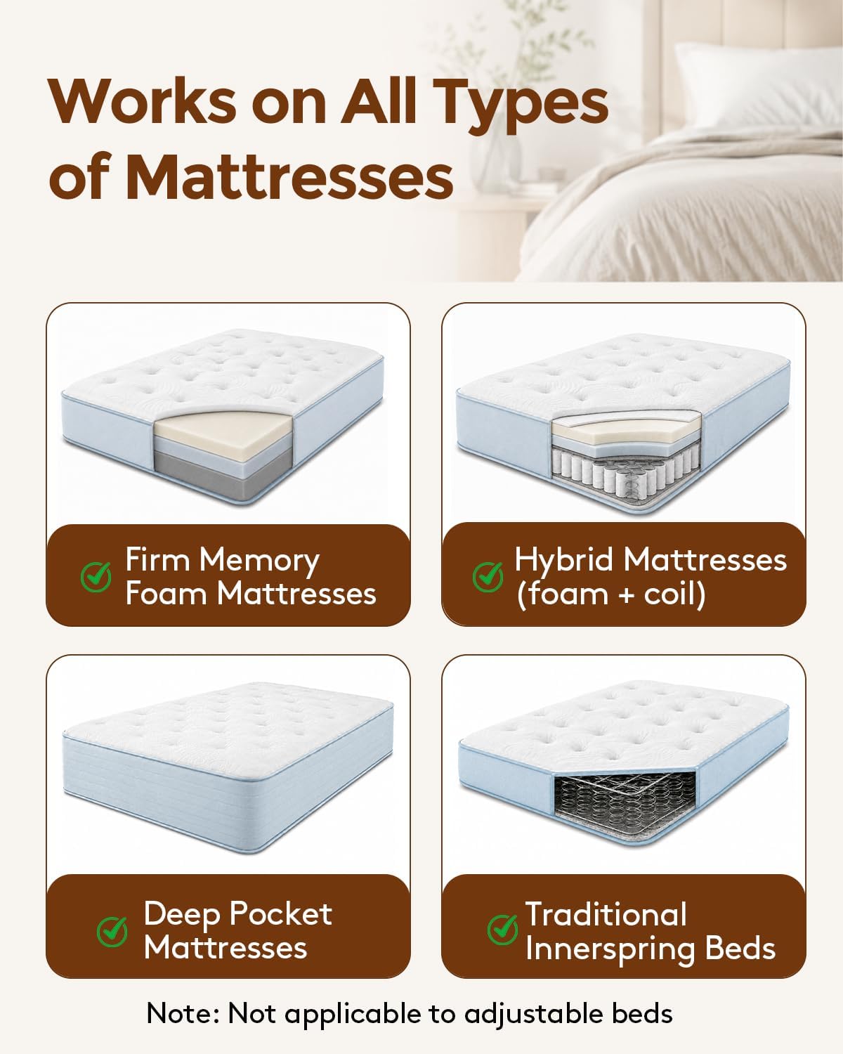 Bed Sheet Holders for Corners: 10 Clips with Side-Edge Locks (Not Just 4 Corners), One-Piece Bed Sheet Straps, No Metal & Anti-Slip, Heavy Duty Fitted Sheet Holder (Twin＆Full Style: 5-8in)