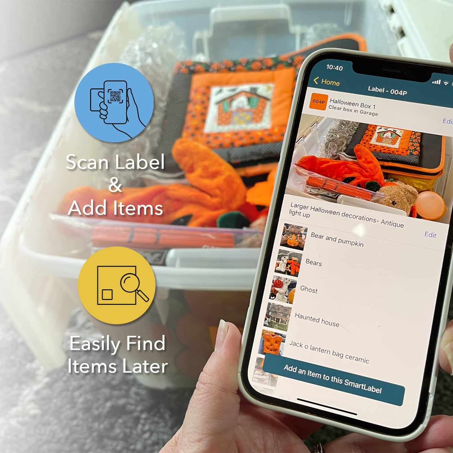 QR Code Stickers with AI Photo Analysis App - Auto-Creates Item Descriptions - No Typing - Made in USA - QR Code Labels for Storage & Inventory Tracking, Organization & Moving, Pack of 48