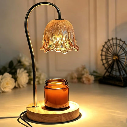 COCOBELA Candle Warmer Lamp with Timer with 2 Bulbs Floral Light Dimmable