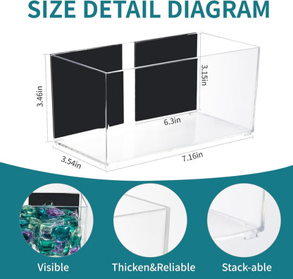 Magnetic Dryer Ball Holder for Laundry Room Organization, Clear Lint Bin with Adhesive Hook, Iron Dryer Ball Container Box for Laundry Room, Office, Bathroom & Craft Supplies, 1Pcs