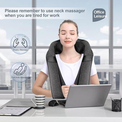 Shiatsu Neck and Back Massager with Heat for Pain Relief Deep Tissue Gifts