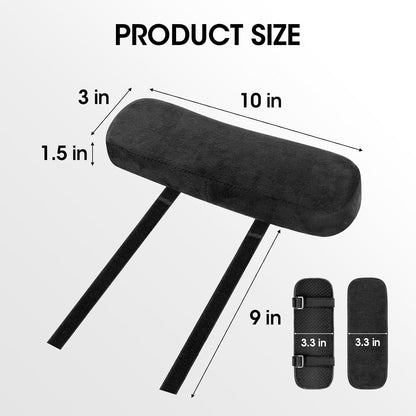 ZNCMRR 2 Pack Office Chair Armrest Pads Covers with Memory Foam(Black)