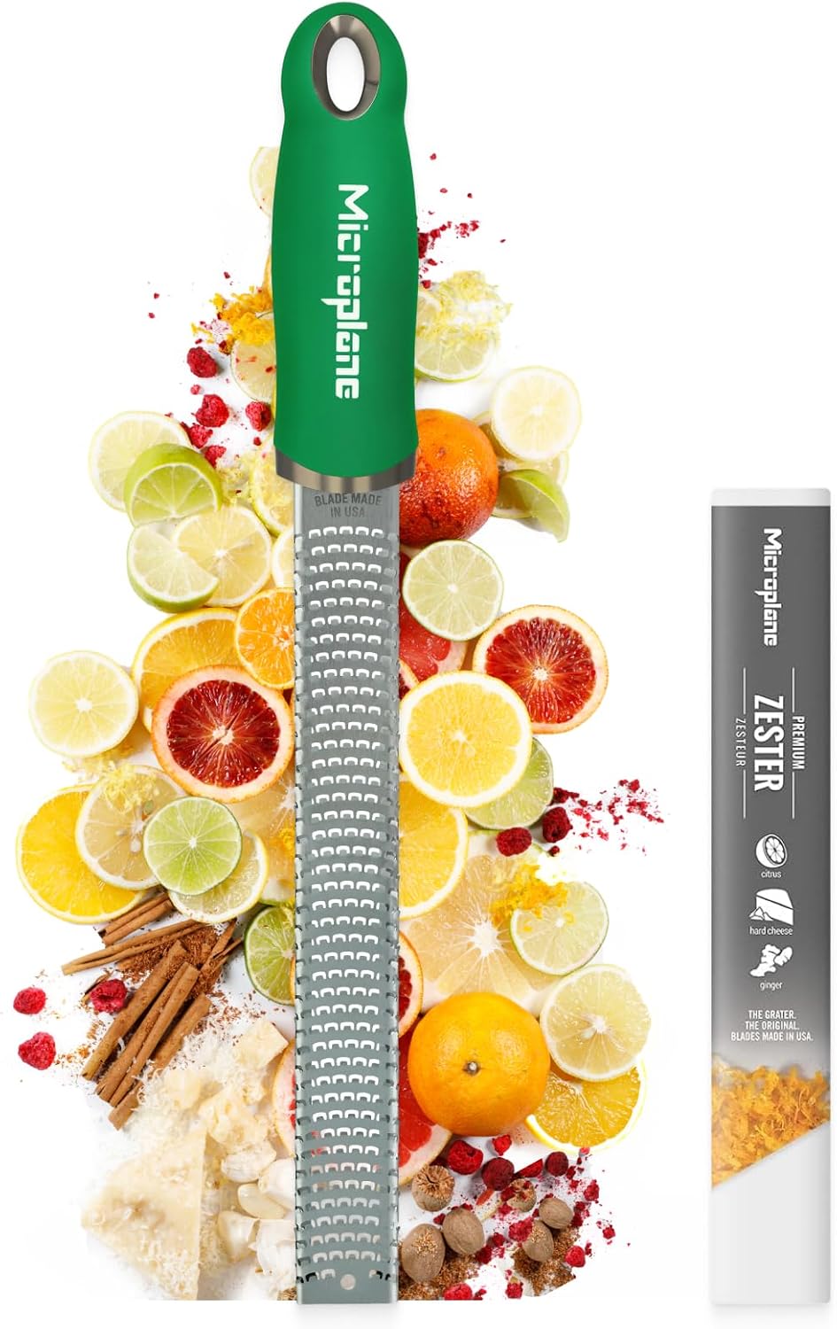 Premium Classic Series Zester - Lipstick Pink | Lemon Zester tool, Hard Cheese & Vegetable Grater | For Citrus, Parmesan Cheese, Garlic, Ginger, Nutmeg | Fine Stainless Steel Blade, Made in USA