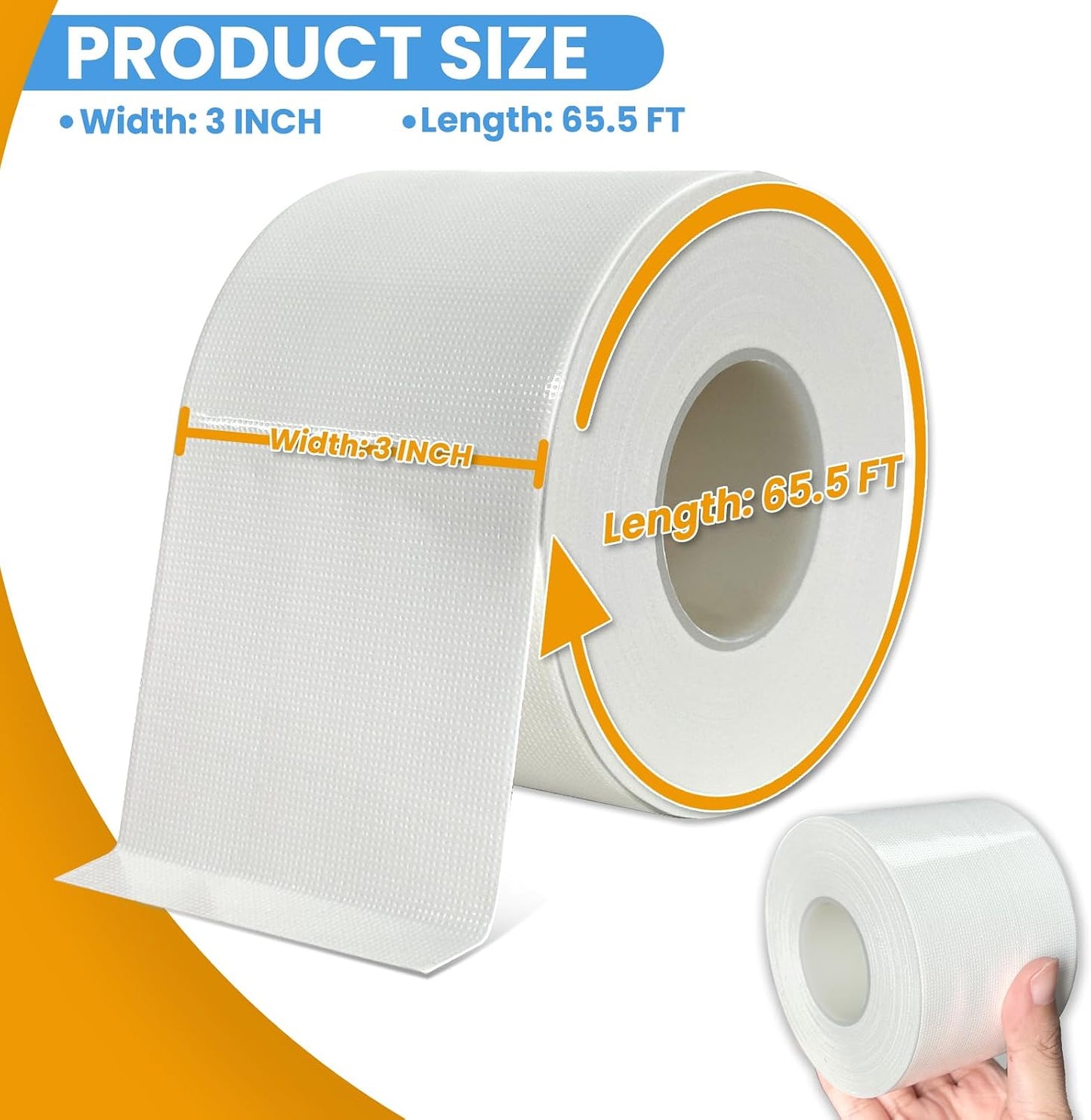 White Window Weather Sealing Tape, AC Air Conditioner Sealing Tape | Window Draft Isolation, No Residue, Self Adhesive for Keep Out Cold Air Dust Rain, Waterproof