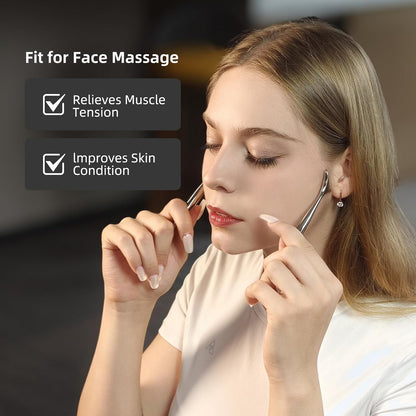 NHO 2-in-1 Acupuncture Pen,Fascia Blaster for Pain Relief, Stainless Steel Gua Sha Scraper & Acupressure Massage Pen, Dual-Ended Fascia Release Tool for Muscle, Neck, Face, Plantar Fasciitis Relief