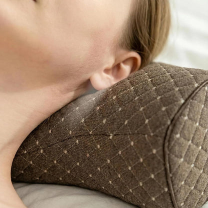 Cervical Neck Pillow for Pain Relief Sleeping, Neck roll Pillow Memory Foam for Stiff Neck Pain Relief ，Travel Bolster Pillow for Bed for Side Sleepers Back Sleeper. (Blue)