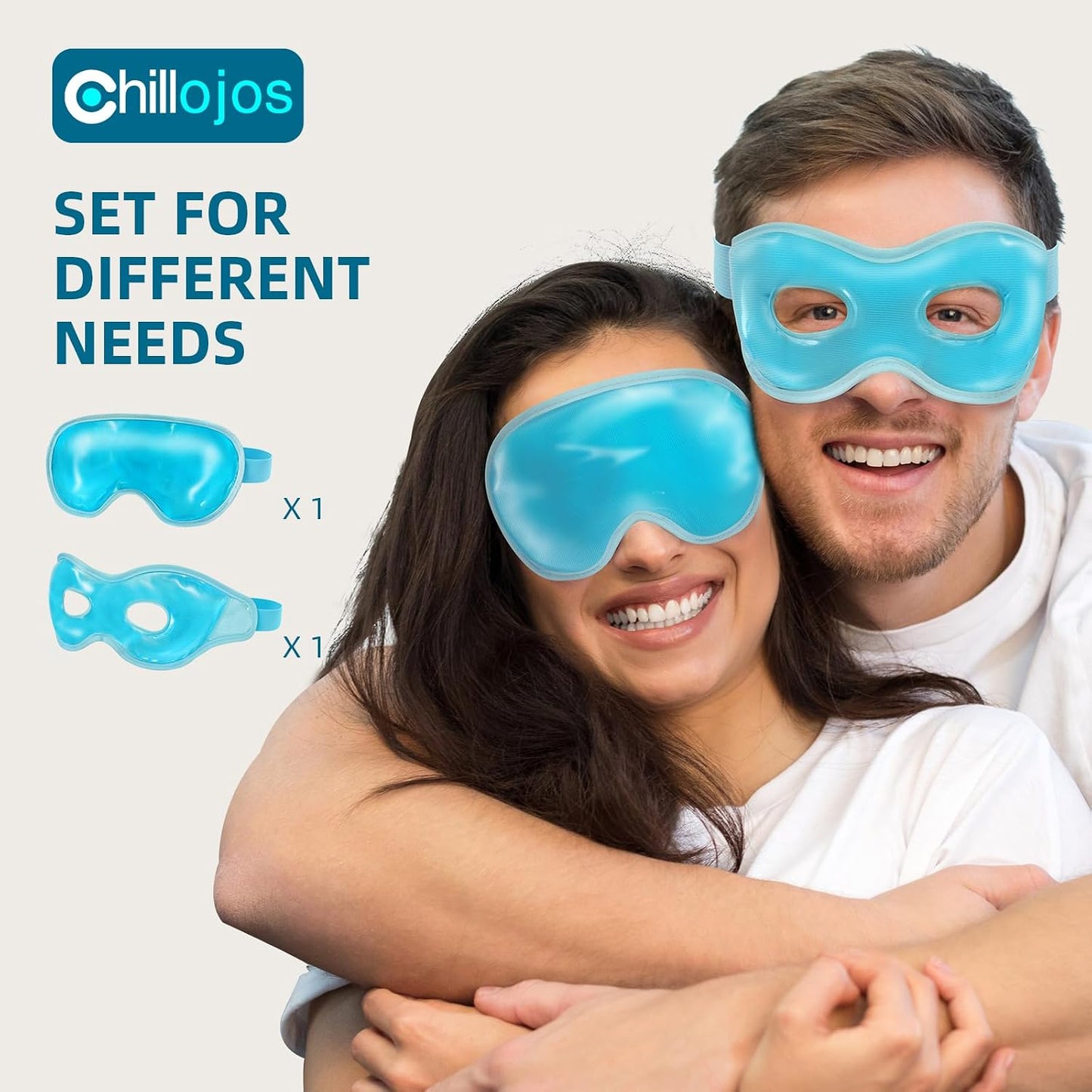 2 Pack Cooling Eye Mask for Puffy Eyes,Reusable Gel Cold Compress Pack for Puffy Eyes & Dark Circles, After Eyes Surgery, Migraine Relief, Headaches