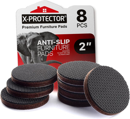X-PROTECTOR Non Slip Furniture Pads – 24 pcs Premium Furniture Grippers 2"! | Best Self Adhesive Rubber Feet Furniture Feet – Ideal Non Skid Furniture Pad Floor Protectors – Keep Furniture in Place!