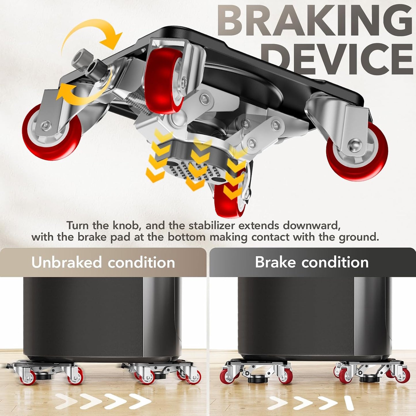 Heavy Duty Furniture Movers with 8 Wheels | Dual-Wheel Design Carbon Steel Panel Furniture Dolly Set with Lifter,360°Rotating Casters for Easy Moving,Max Load 3306 LBS