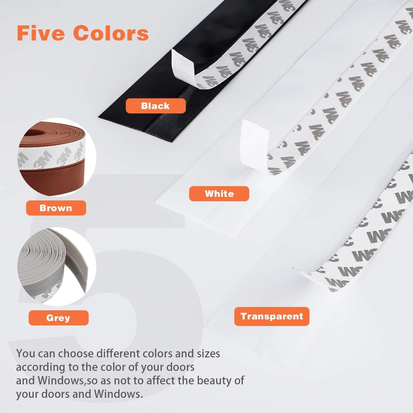 26 Feet Silicone Seal Strip,Door Weather Stripping Door Seal Strip Window Seal Silicone Sealing Tape for Door Draft Stopper Adhesive Tape (Transparent, 45mm)