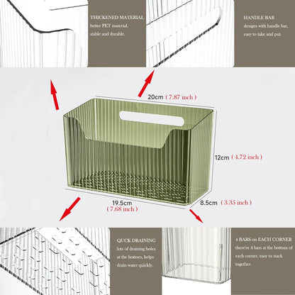 Lae Nuvole 2Pcs Storage Organizer Bins, Wall Shower Toothbrush Caddy, Clear | with Dividers & 4 Adhesive Pads, No Drill, Renter Friendly, BPA-Free PET, Fits Bathroom, Apartment, RVs, Cabinet/Pantry Door