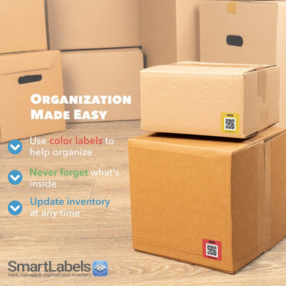 QR Code Stickers with AI Photo Analysis App - Auto-Creates Item Descriptions - No Typing - Made in USA - QR Code Labels for Storage & Inventory Tracking, Organization & Moving, Pack of 48