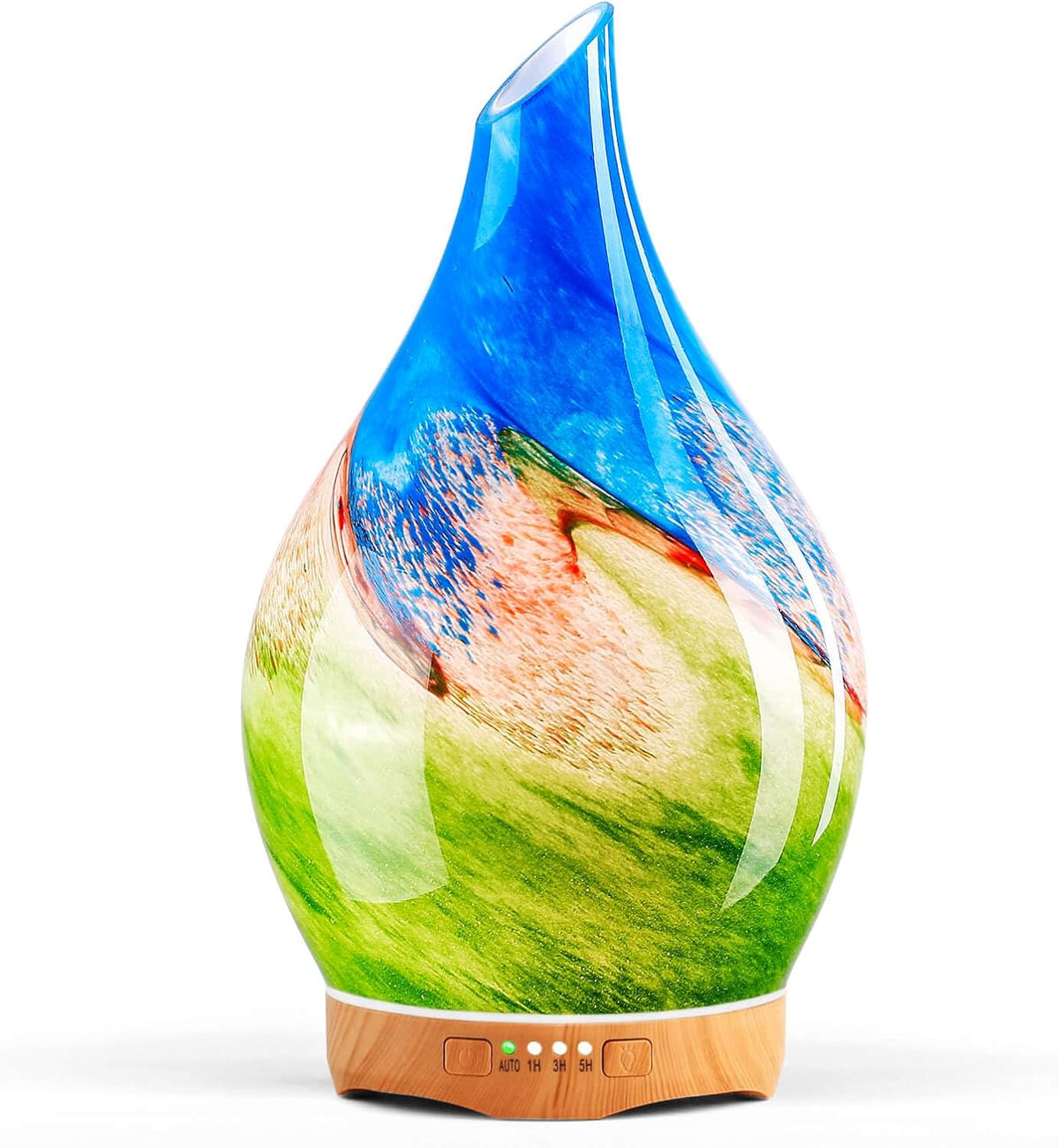 Porseme Essential Oil Diffuser 280ml Handmade Glass Diffuser 7H Runtime | Elegant Handmade Glass Aroma Diffuser with 7-color LEDs, Quiet Aromatherapy and Safe Auto Shut-off, Perfect for Gifts