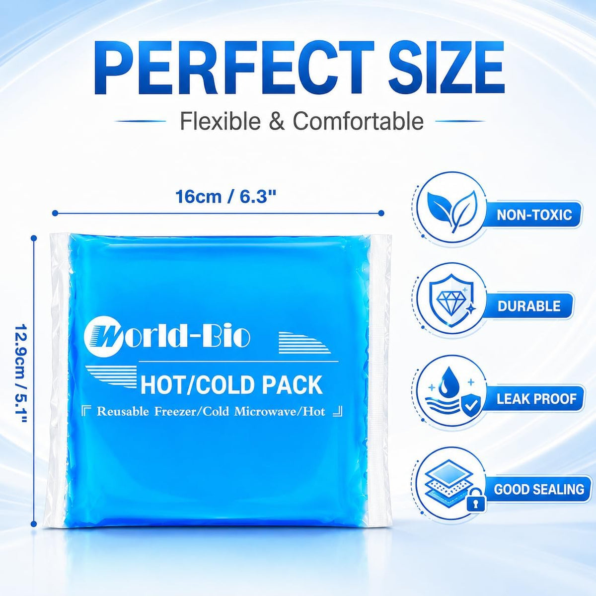 Reusable Ice Gel Pack for Injuries, Soft Cold Pack Ice Wrap Hot Cold Compress Alleviate Inflammation Joint Pain Muscle Soreness, Flexible & Adjustable for Shoulder Elbow Foot Ankle Knee Wrist Leg Neck
