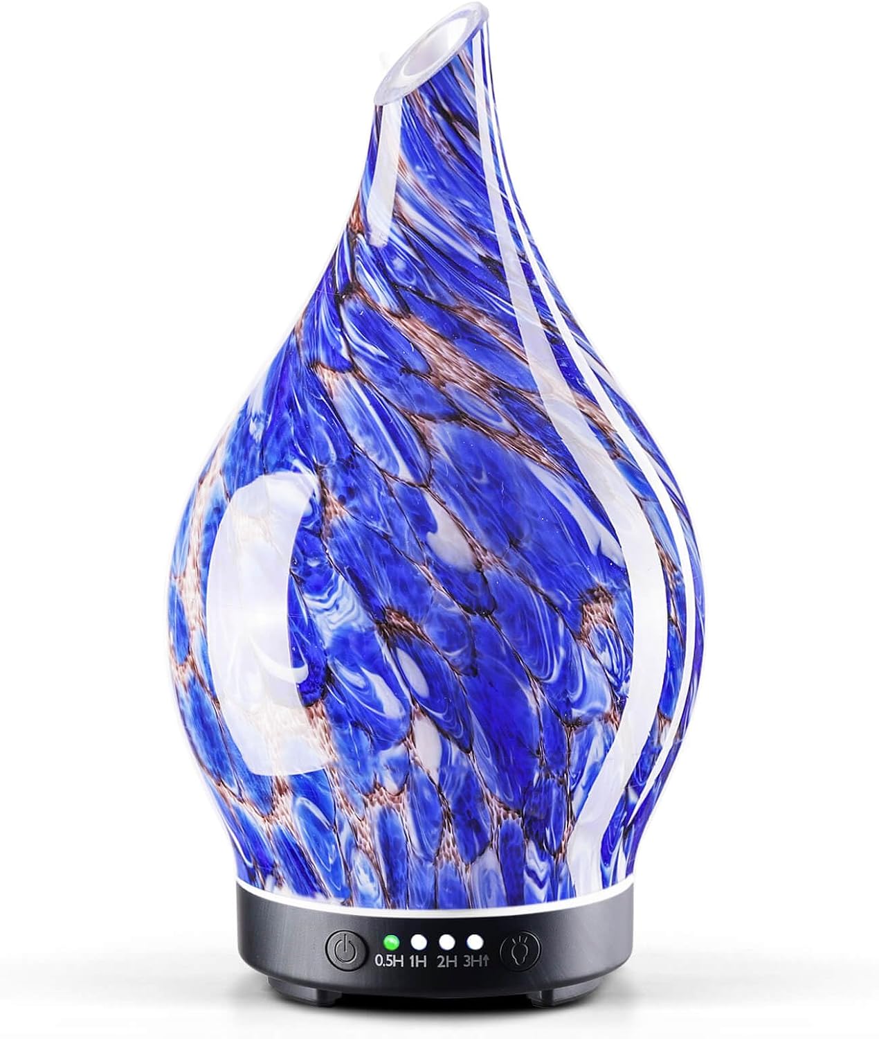 Porseme Oil Diffuser 3D Glass Aromatherapy Ultrasonic Humidifier, Air Refresh Auto Shut-Off, Timer Setting, BPA Free for Home Hotel Yoga Leisure SPA Gift 150ml Last 6H - Colors A