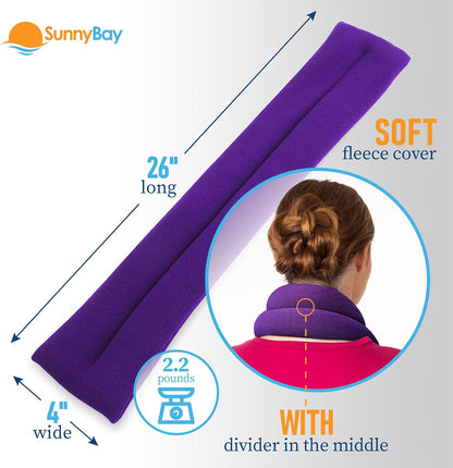 SunnyBay Microwavable Heating Pad for Neck and Shoulder, Heated Neck Wrap, Microwave Heat Pad, Weighted Beanbag Moist Hot or Cold Compress, 2.2 lbs, 26x4 Inches, London