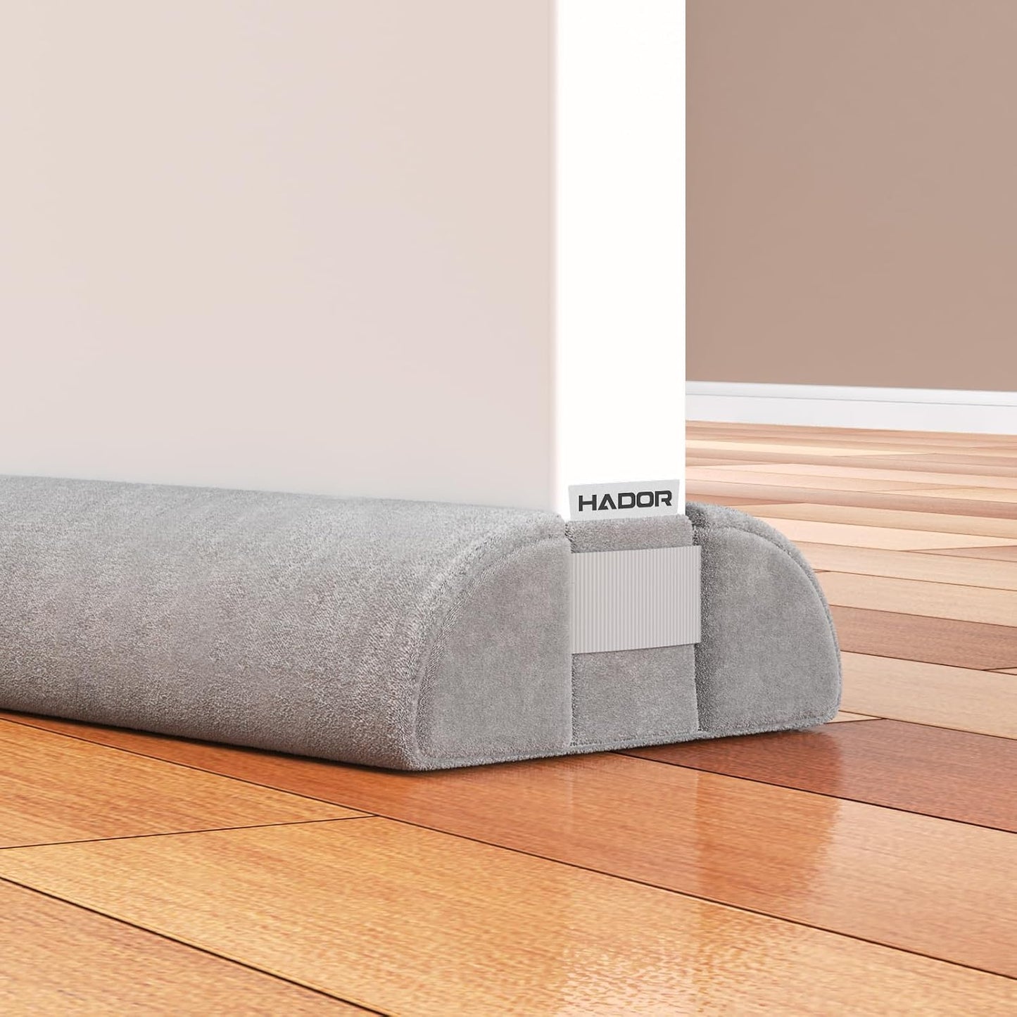 HADOR Door Draft Stopper for Bottom of Door, 36 Inch Under Draft Air Noise Light Blocker 30"- 36" Double Side Triangle Soundproof Sweep Filler Seal Gap up to 1.7" for Patio Sliding Door Guard, Grey | Under Door Gap Filler,Double-Sided Foam Design, Fits