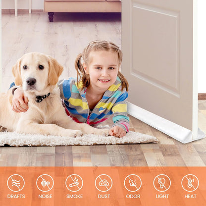 GDHOMM Door Draft Stopper for Bottom of Doors Weather Stripping Door Gap Filler Soundproof Size Adjustable 30"-36", Gray