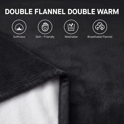 Sealy Electric Blanket Throw 50×60, Flannel to Sherpa, Charcoal