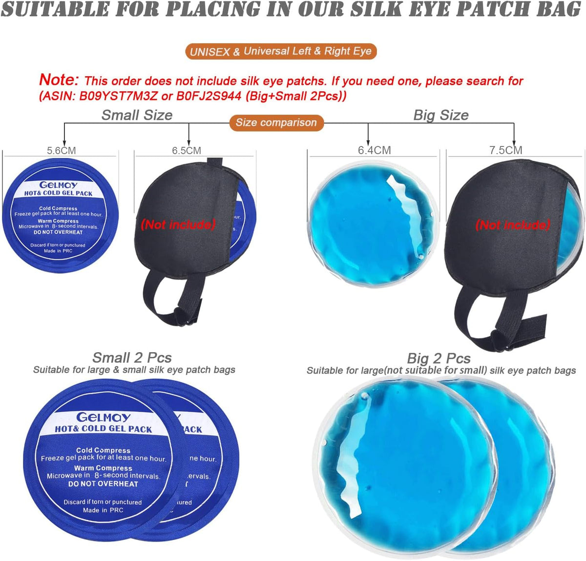 Ice Eye Patches for Puffy Eyes, Cooling Medical Eye Patch Pad Gel Pack Cover Eyepatch Cold Hot Therapy Eye Bags Dark Circles After Surgery Adult Kid
