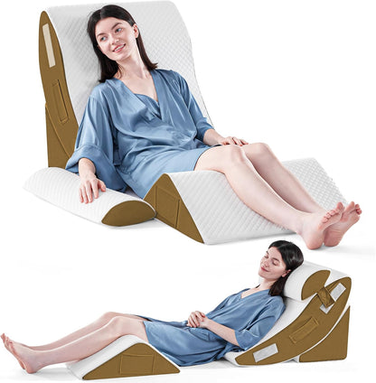 Yojoker Leg Elevation Pillows for Swelling, Memory Foam Wedge Pillow for Legs Blood Circulation, Leg Elevation Pillows for After Surgery, Knee Wedge Pillow for Sleeping Back Hip Ankles Relief