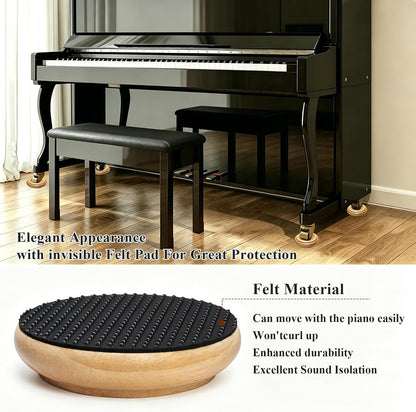 Piano Caster Cups Furniture Pads Upright Piano Caster Cups Wood Coasters Cups Floor Protectors for Furniture Furniture Floor Protectors (Walnut, 4)