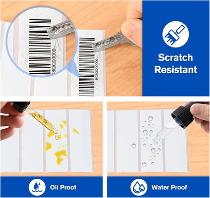 L LIKED 2" x 1" Thermal Labels, Blank Removable Labels with No Residue, Water and Oil Resistant, Use for Both Home and Office (1 Roll, 1300 Labels)