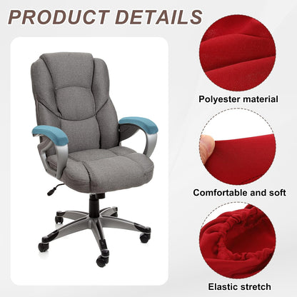 uxcell Chair Armrest Slipcovers Covers, 32 x 8cm Polyester Removable Seat Hand Rest Protector for Office Chairs Desk Chair(Dark Gray)