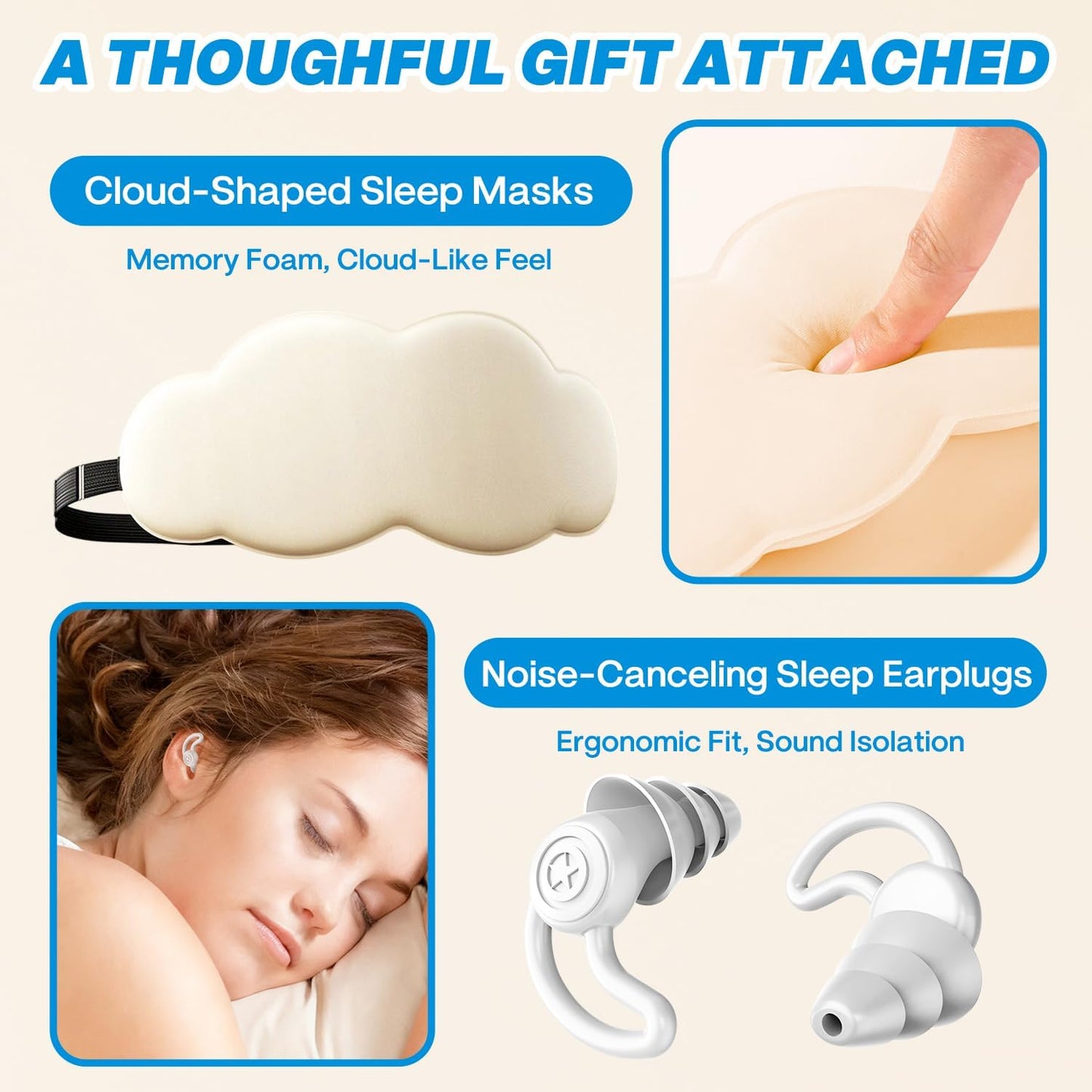 Bed Sheet Holders for Corners - Fitted Sheet Clips with Heavy - Duty Bed Sheet Grippers, Universal Bed Lock Sheet Straps to Stop Slipping, Includes Cloud Sleep Mask & Noise-Canceling Earplugs