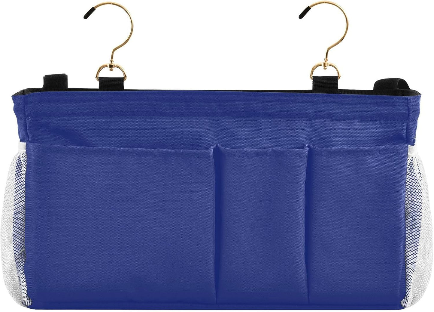 Black Bedside Caddy Storage Bag Bedside Organizer for Bed Rails College Dorm Room Organizer Caddy Hanging Shelf 6 Pockets with Hooks for Drinks Magazine Phone Holder