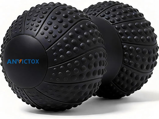 8 Inch Large Peanut Massage Ball Roller for Large Muscle Groups, Deep Tissue Double Massage Ball for Neck,Back,Leg,Low Back,Peanut Myofascia Release Ball for Muscle Knots&Physical Therapy
