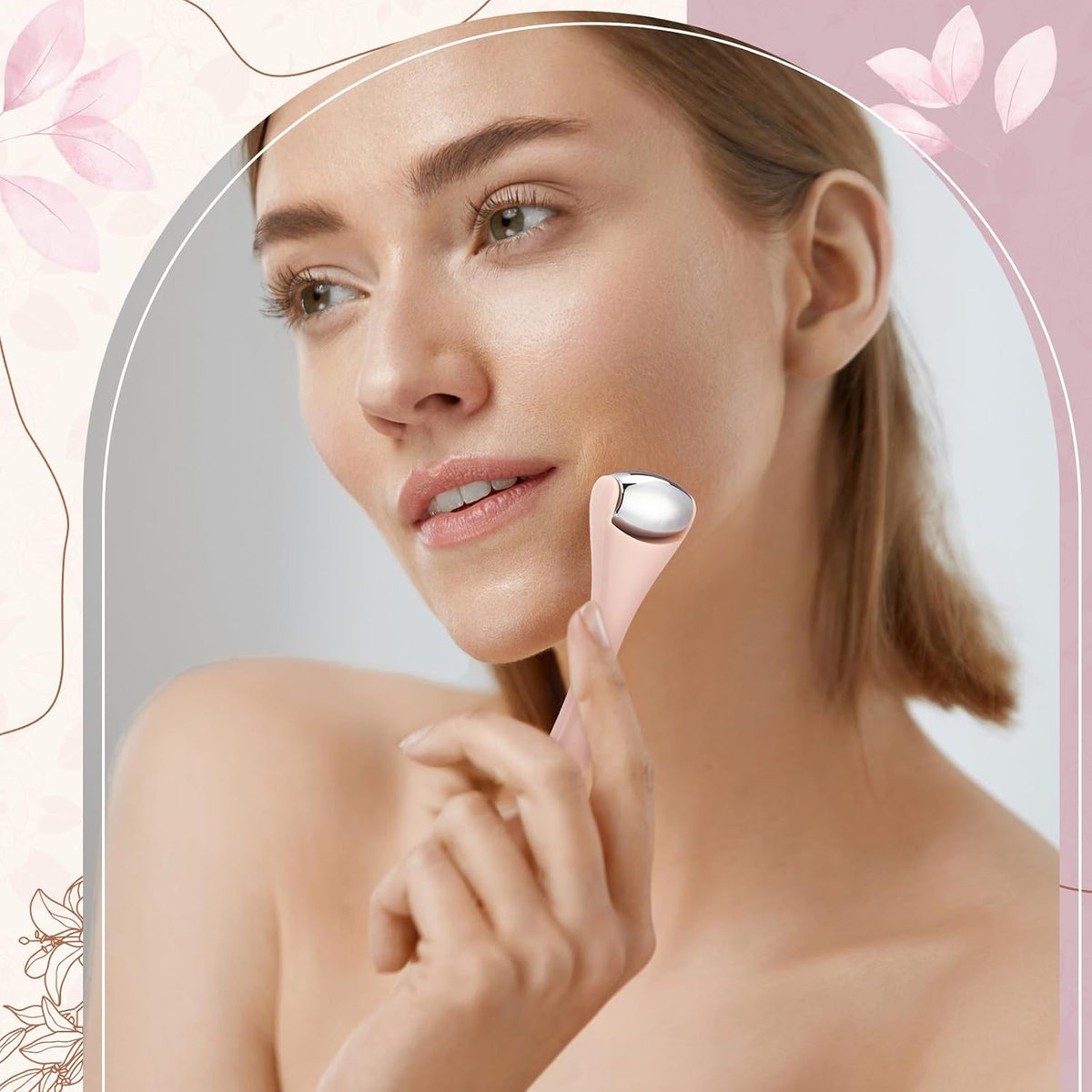 Tondiamo 2 Pcs Muscle Roller Portable Small Silicone Massager Roller Deep Tissue Muscle Massage Stick Cellulite Remover Scar Tissue Massager for Relief Face Neck Arm Back Leg(White,Silicone)