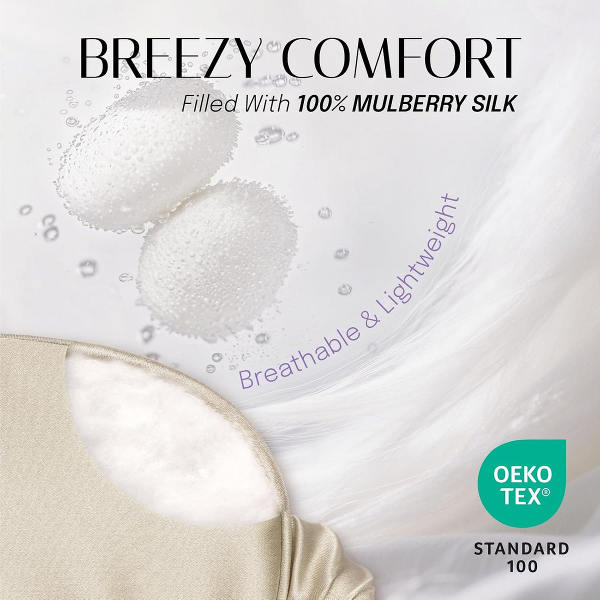 OLESILK 100% Mulberry Silk Sleep Mask for Women - Zero-Pressure Blackout