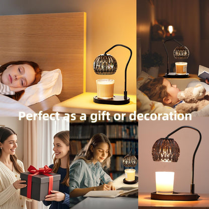 Modern Minimalist Wax Warmer for Jar Candles, Timer & Dimmer | Modern minimalist style. Timer & dimmer safe melt. 2 bulbs & heat-proof base. Perfect for living room, bedroom, or office.