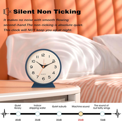 AYRELY® 4.5" Analog Alarm Clock, Small Retro Desk Clock and Table Clock