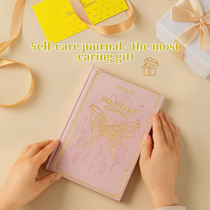 Self-Care Journal for More Happiness, Optimism, Affirmation & Reflection, Gratitude Journal with Guided Prompts, Inspirational Quotes, Mood Tracker, Undated Daily Journals for Women & Men (Pink)
